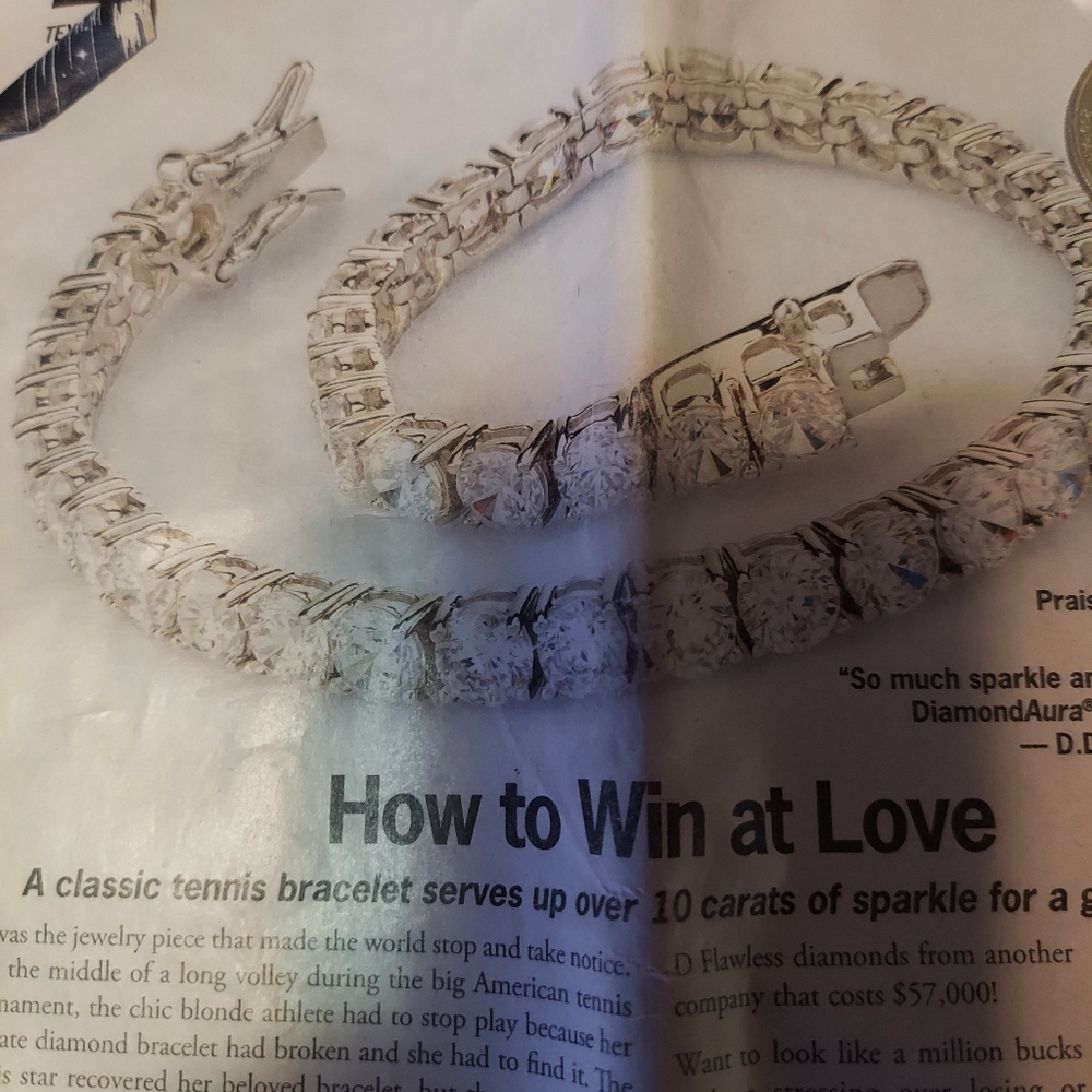 10 3/4 carats diamonds 925 silver bracelet